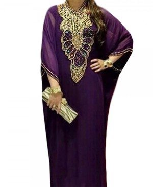 Georgette Abaya with Crystal Work African Boutique