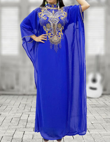 African Boutique Dubai Kaftan Abaya Jalabiya Maxi Gown Hand Work Golden Beaded African Dress