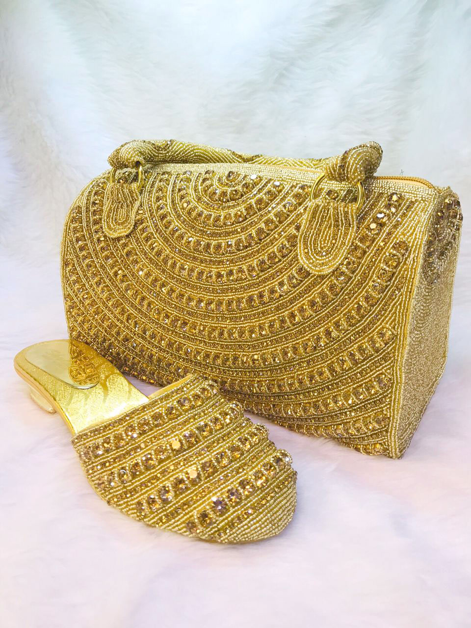 golden bridal purse