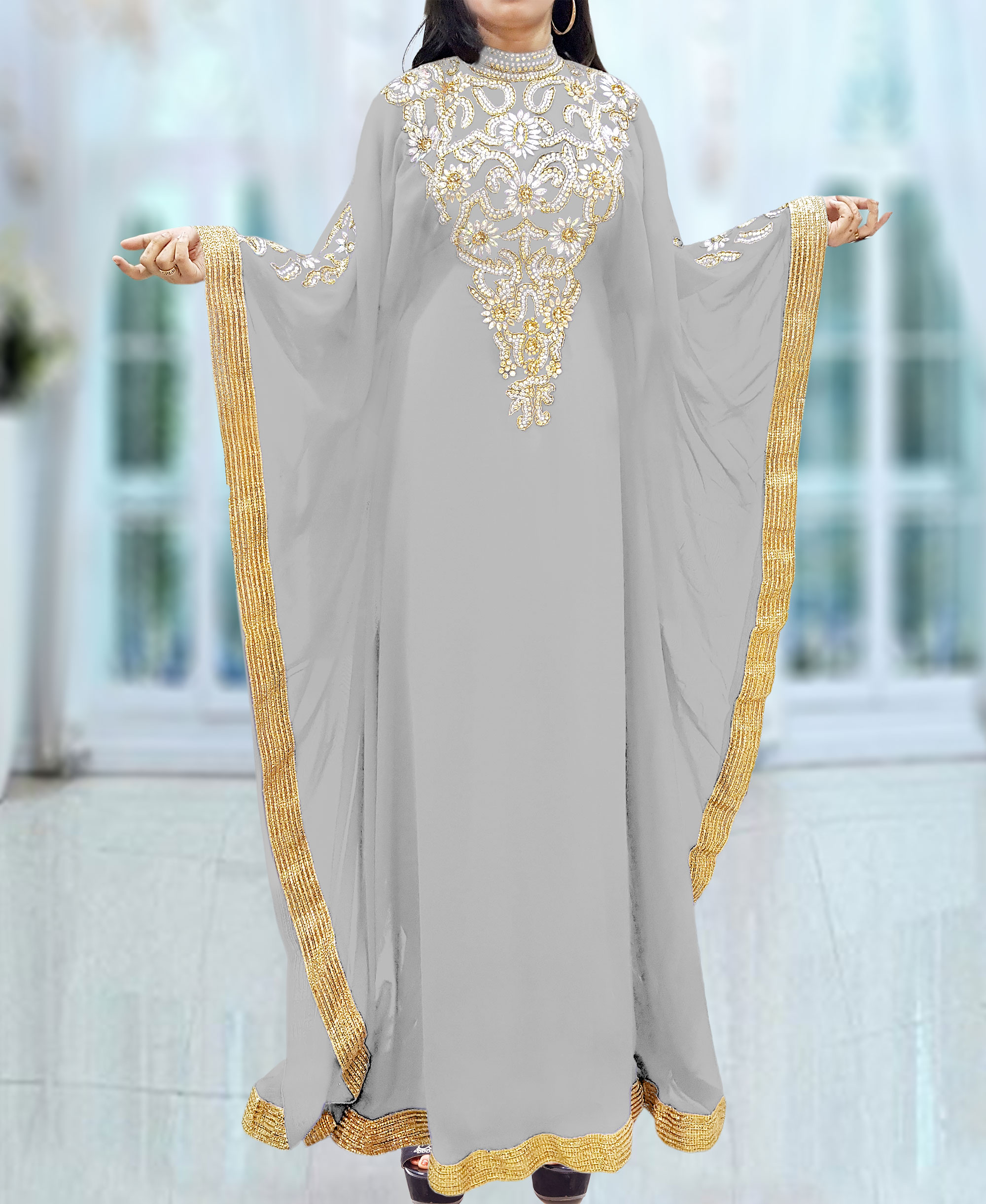 long sleeve caftan dress