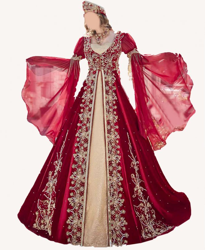 Latest Bridesmaid Fancy Velvet Long Dubai Muslim Bridal Party Kaftan Dress For Women