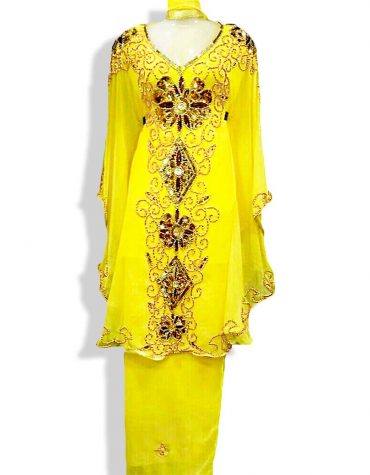 African Women Dress Yellow and Gold Mothers Wedding Attire Dresses