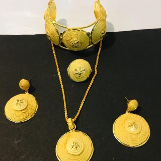 New 2 Gram Gold Necklace with Bangle Jewellery Set For Women