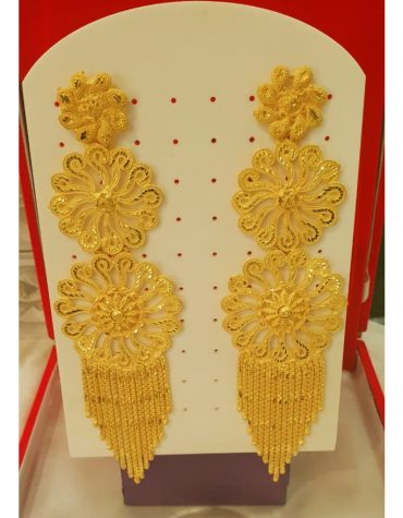 African Attire Gold Earring Long wedding party