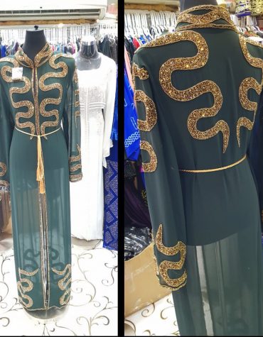 African Attire Long Shrug Dubai Gold Moroccan Beaded Dresses For Women