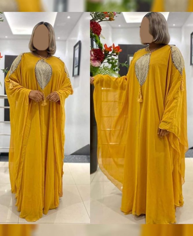 African Attire Chiffon Kaftan Dresses For Women Dubai Embroidery Work For Wedding
