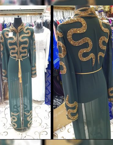 African Attire Long Shrug Dubai Gold Moroccan Beaded Dresses For Women