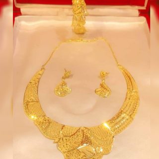 Stylish & Fabulas Party Wear 2 Gram Gold Jewellery Necklace and Earrings Set For Women
