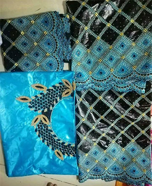 100% Super Magnum Gold Riche Bazin Embroidery African Women Dress Material
