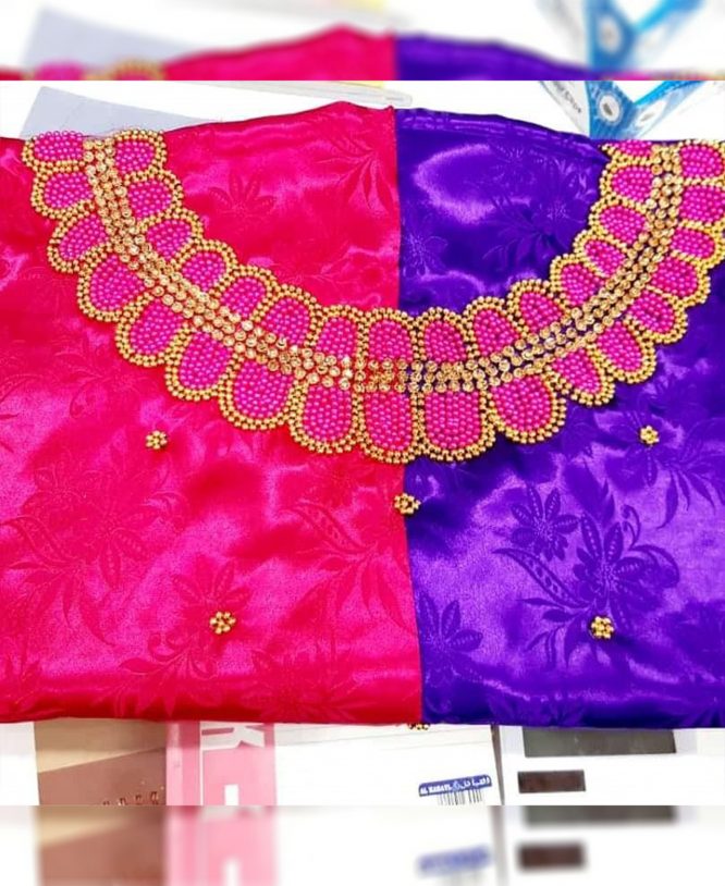 African Latest Designer 2 Color Satin Silk Dress Material For Women
