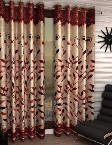 Home Sizzler Pieces Polyester Blend 9 Feet Long Door Curtains