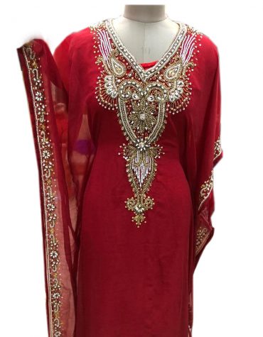 African Attire kaftan with Crystal Stone Work Material For Women