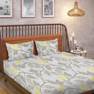 Ahmedabad Cotton 160 TC Cotton King Bedsheet with 2 Pillow Covers
