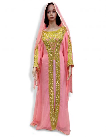 Designer Long Sleeve Moroccan Beaded Dresses For Women