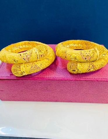 New Premium Designer 2 Gram Golden Plated Couple Bangle Jewellery for Women