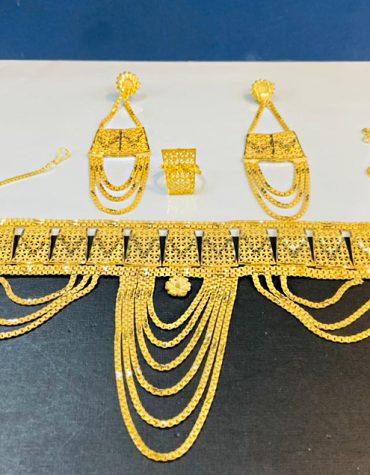 2 Gram Gold Stunning Evening Party Wear Designer Necklace Jewellery Set for Women