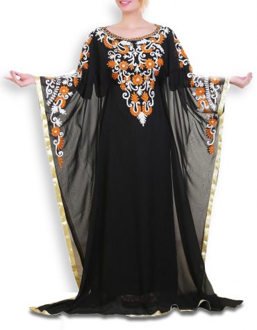 New Elegant Chiffon Kaftan For Evening Party Embroided Dubai Dress For Wedding