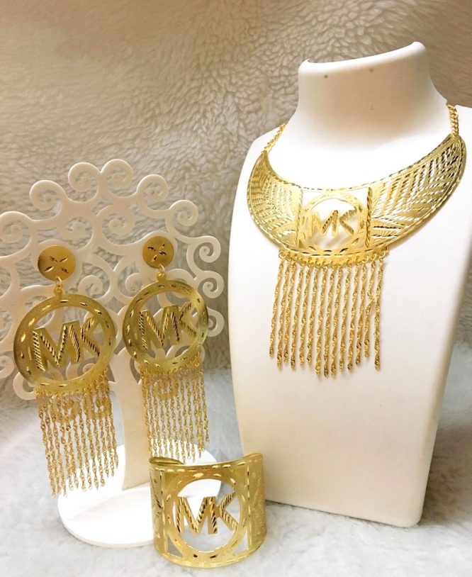 African Elegant 2 Gram Gold Plated Necklace Set For Women