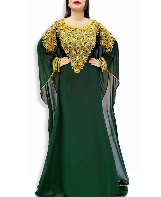 Embellished Moroccan Dress Plus Size Kaftan for Women