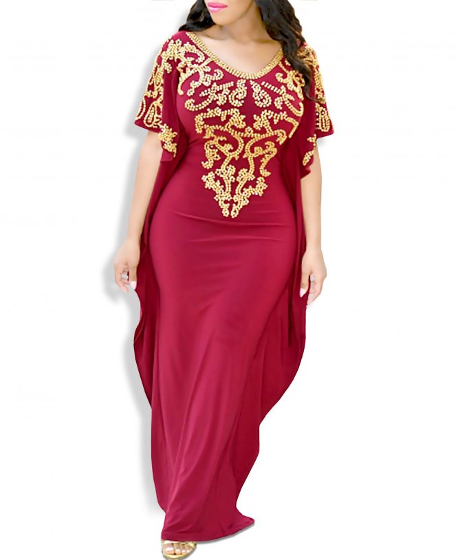 Embellished Plus Size Moroccan Stunning Premium Women Abaya Spandex Kaftan