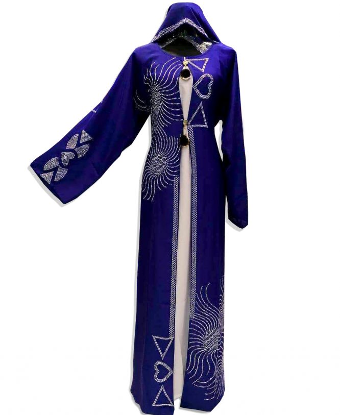 New Brilliant Long Sleeve Rhinestone Work Kaftan Dubai Beaded Dresses For Women