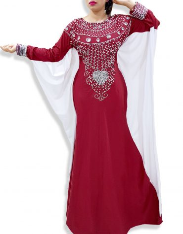 Designer Wedding Dress Fancy Kaftan Arabian Jalabiya Moroccan Beaded For Women
