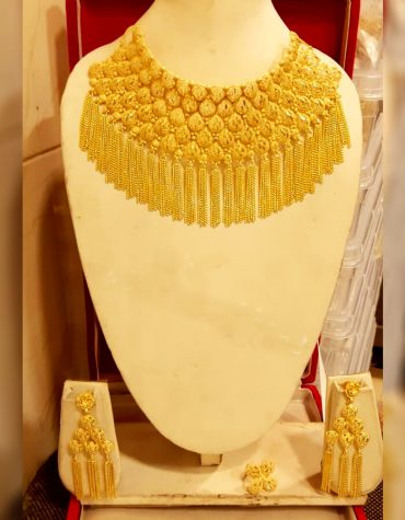 New Arrived 2 Gram Gold Party Wear Designer Necklace Jewellery Set