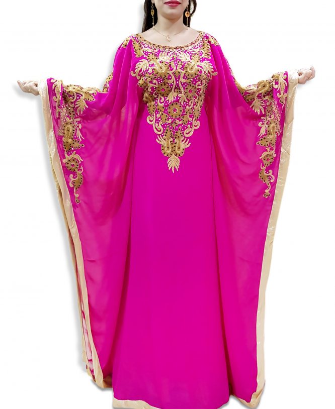 Wedding Collection Long Sleeve Plus Size Beaded Moroccan Kaftans Dresses For Women