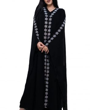 Trendy Party Wear Fancy Designer Light Weight Abaya with Rhinestone Beaded