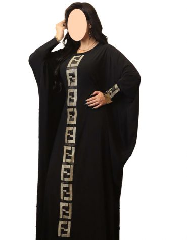 Golden Rhinestone Beaded Premium Quality Cuff Beaded Party Wear Abaya for Women