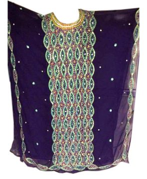 Heavy Shiny Stone Beaded Dubai Chiffon Kaftan for Evening Party Wear for Women