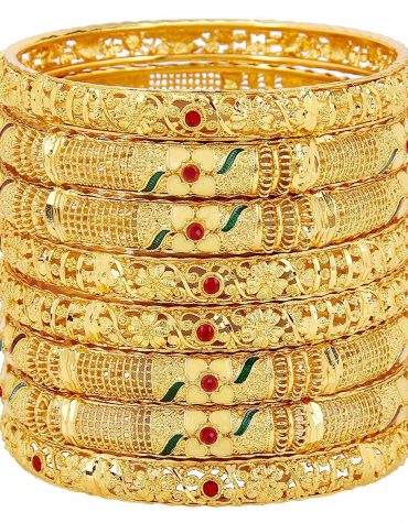 Traditional Fancy Designer Casual Party Hand Work One Gram Gold Multi Color Bangles
