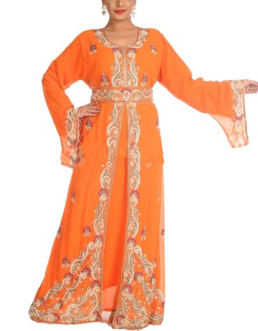 Classic Brilliant Collection Dubai Kaftan Gown Super Beaded Work Dress For Women