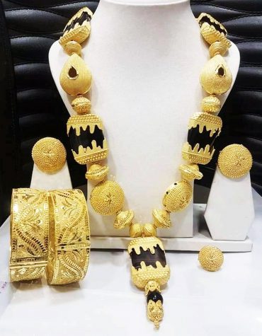 Designer Party Bijoux 2 Gram Gold Trendy Jewelry Set For Women