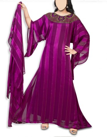 Elegant Moroccon Kaftan Simple Satin Kaftana Dress With Handwork For Women