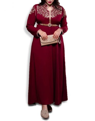 Latest African Attire Collared Neck Kaftan Dress for party & Wedding Moroccon Dubai Collection