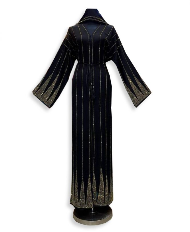 Trendy Occasion Collection African Evening Party Abaya With Rhinestone Work
