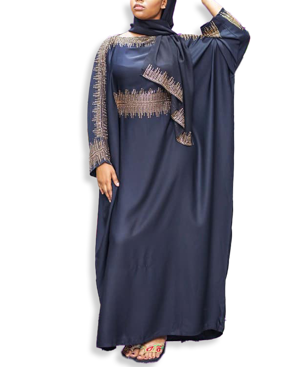 Dubai Style Kaftan Farasha Jalabiya Abaya Moroccan Maxi Batwing Dress Gown 