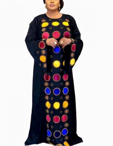 Super Stylish Elegant Party Maxi Gown Multi Embroidery Kaftan Dress Women's Party