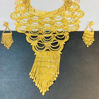 Beautifully Designed 2 Gram Gold Platted Design Jewellery Full Set For Women