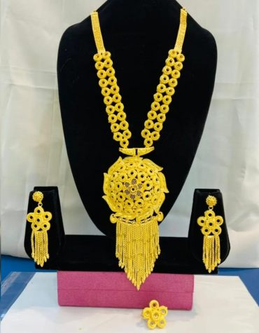 Elegant Unique Designer 2 Gram Gold Necklace Set African Jewellery For Women