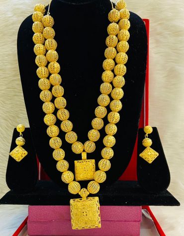 Unique Elegant 2 Gram Gold Plated Beads Necklace For Women
