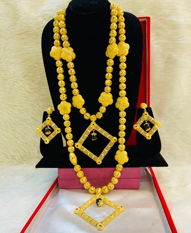 Impressive Beautiful 2 Gram Gold Plated Beads Necklace For Women