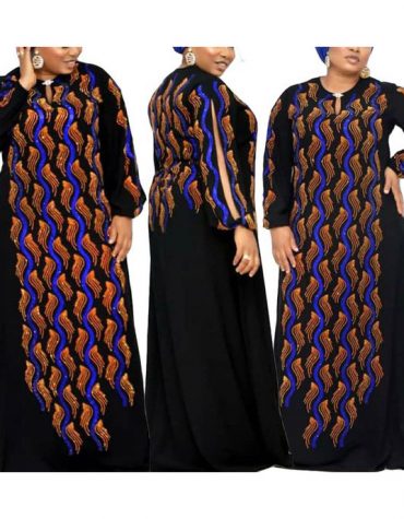Designer Rhinestone Work Satin Silk Long Summer Dress For Women