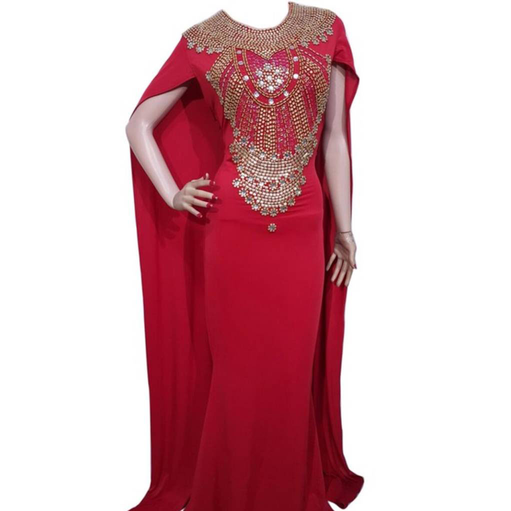 beautiful red floral gown for women summer wear visit fourmatching.com to  buy now | Designer gowns, Modest evening dress, Fancy gowns