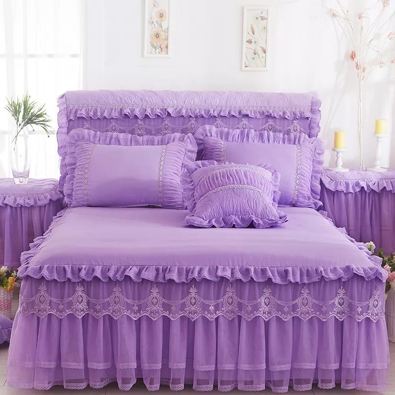 1 Piece Lace Bed Skirt 2pieces, Lace Bed Sheets Queen