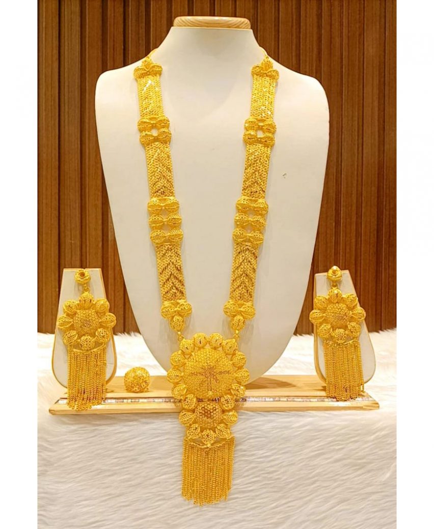 Cz Elegance Double Chain Gold Plated Necklace Set – VOYLLA-vachngandaiphat.com.vn