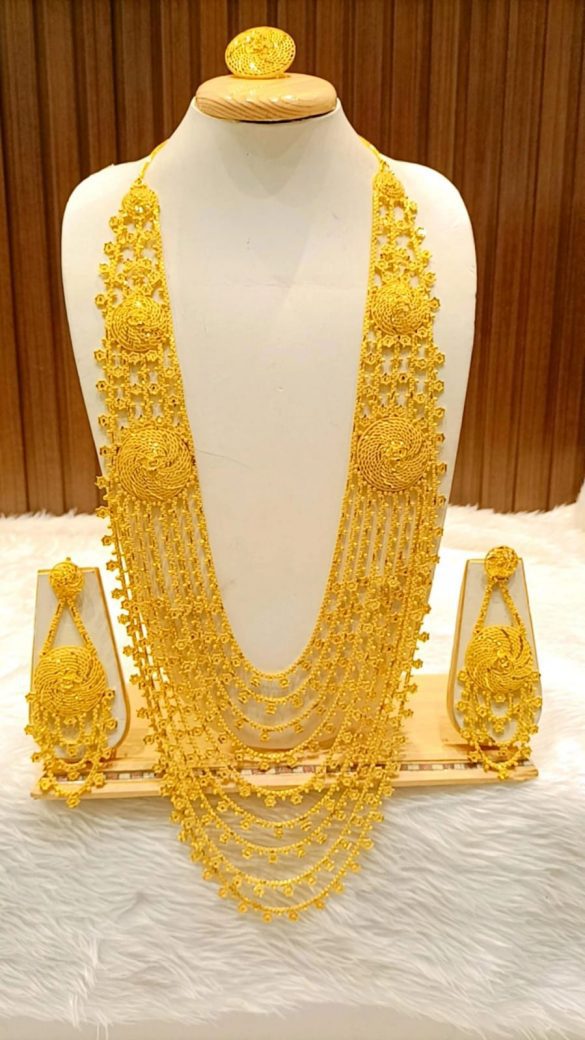 Premium Designs Unique Gold Jewellery Necklace and Earrings Set For ...