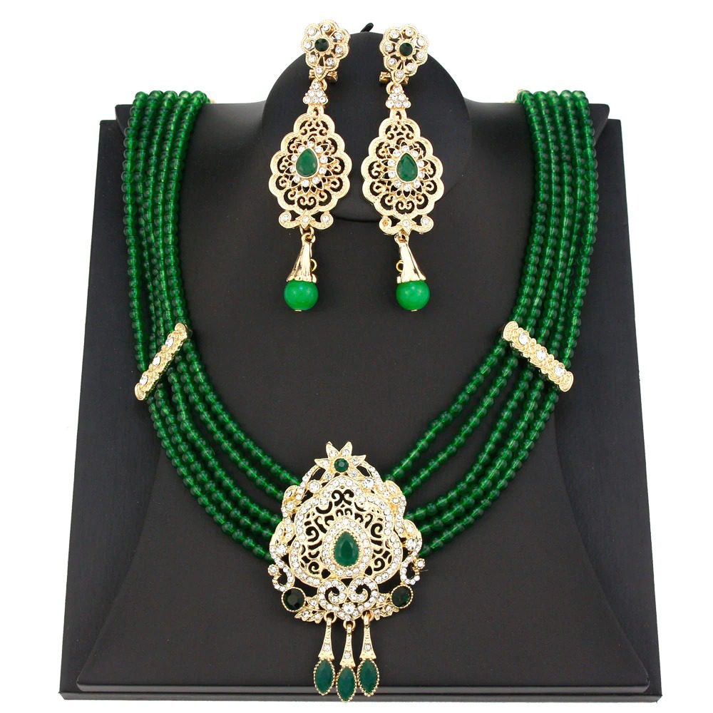 22K Multi-Tone Gold Beaded Necklace Set (51.8gm) – Virani Jewelers