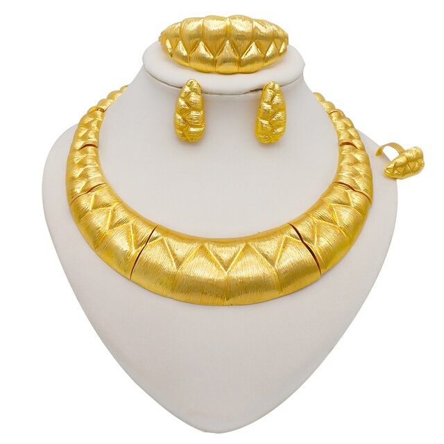 2022 Fine Jewelry Sets For Women Dubai Bridal Wedding Gifts Necklace  Bracelet Earrings Ring Jewellery Set African Bead jewelry For Women -  African Boutique